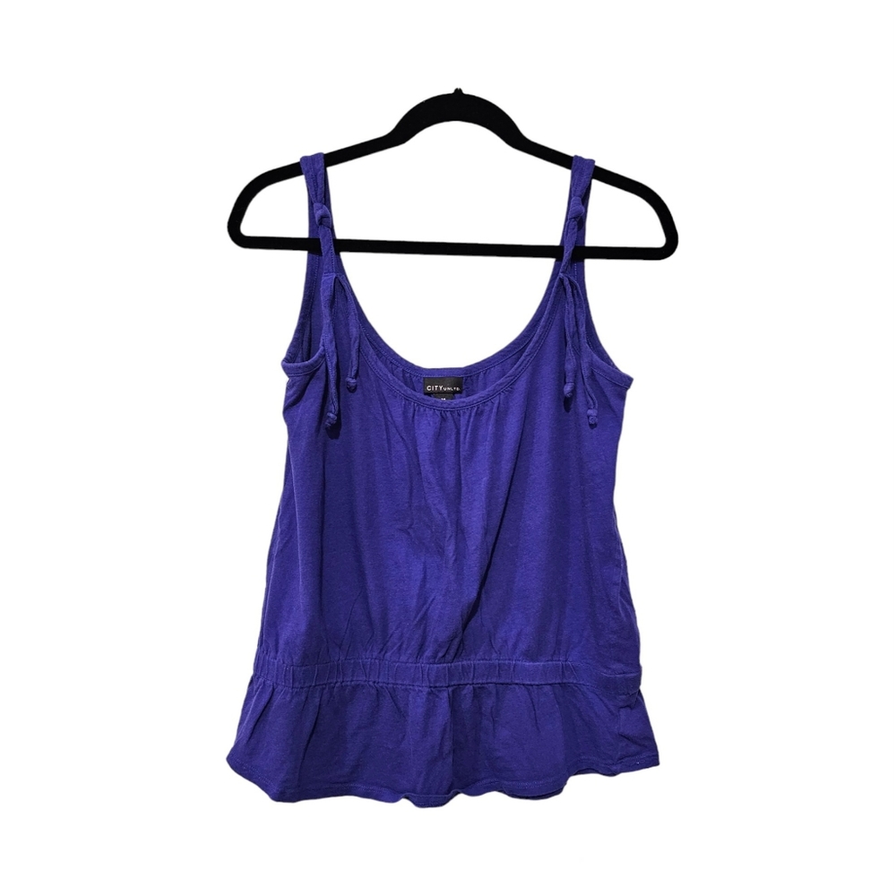 City Unltd. Blue Violet Sleeveless Peplum Top Size Medium